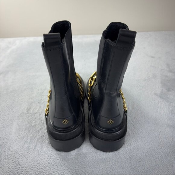 Sandro Leather Black Biker Boots Women's Size 9 - Picture 7 of 13